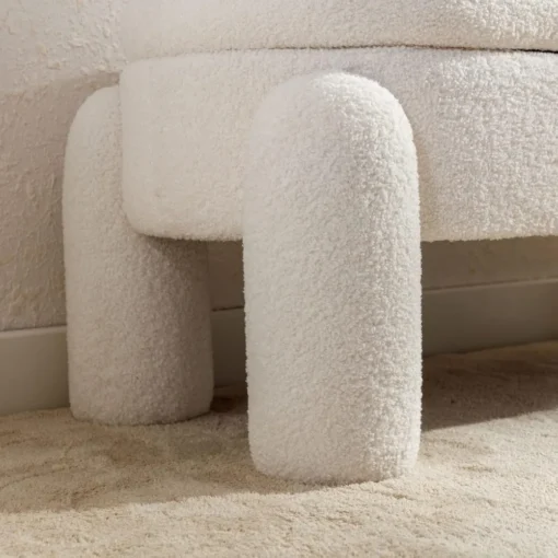 Modern Storage Bench, 44.7 Inch Upholstered Ottoman Bench Sherpa Fabric End of Bed Stool, Cute Entryway Bench for Living Room - Image 5